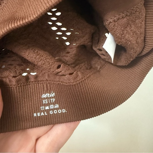 Aerie Real Good Crop Tank Top Size XSmall brown new with tags - Picture 9 of 9